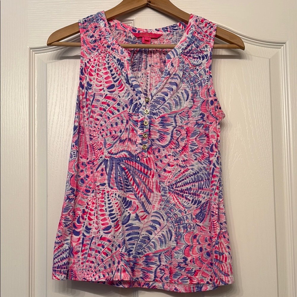 Lilly Pulitzer Pink and Purple Sleeveless Tank Top